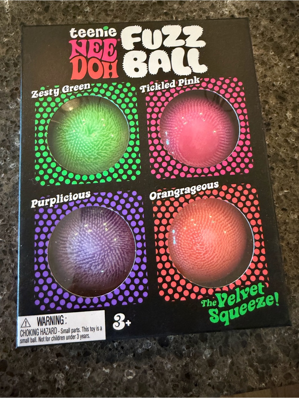 teenie NEE DOH Fuzz Ball 4-Pack - Green, Pink, Purple, Orange